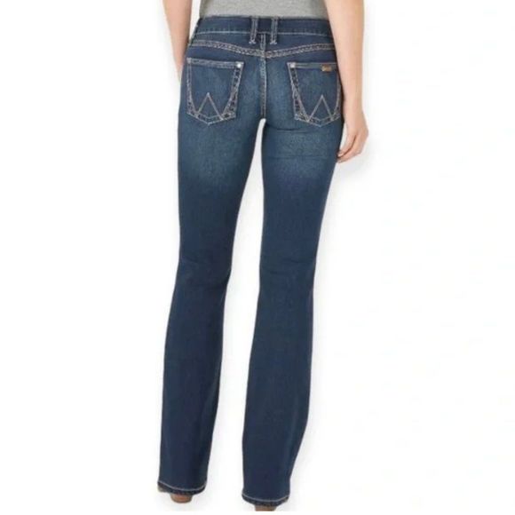 Wrangler Denim - Wrangler Tall Retro Mae Mid Rise Bootcut Jeans Dark Wash Blue Size 7/8 x 36 Long